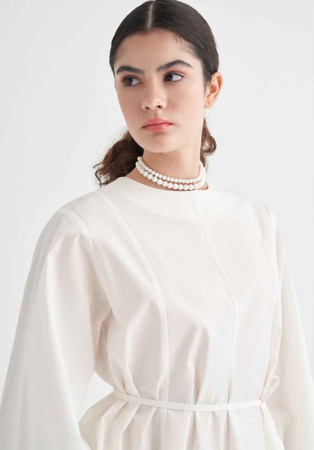 Maira Ruffled Poplin Blouse White