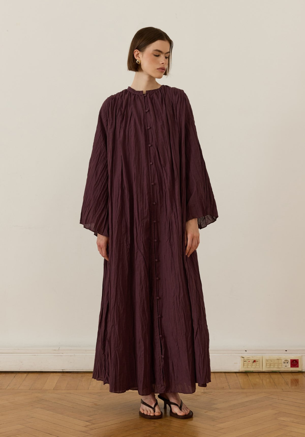 Nima Crush Voile Dress Plum