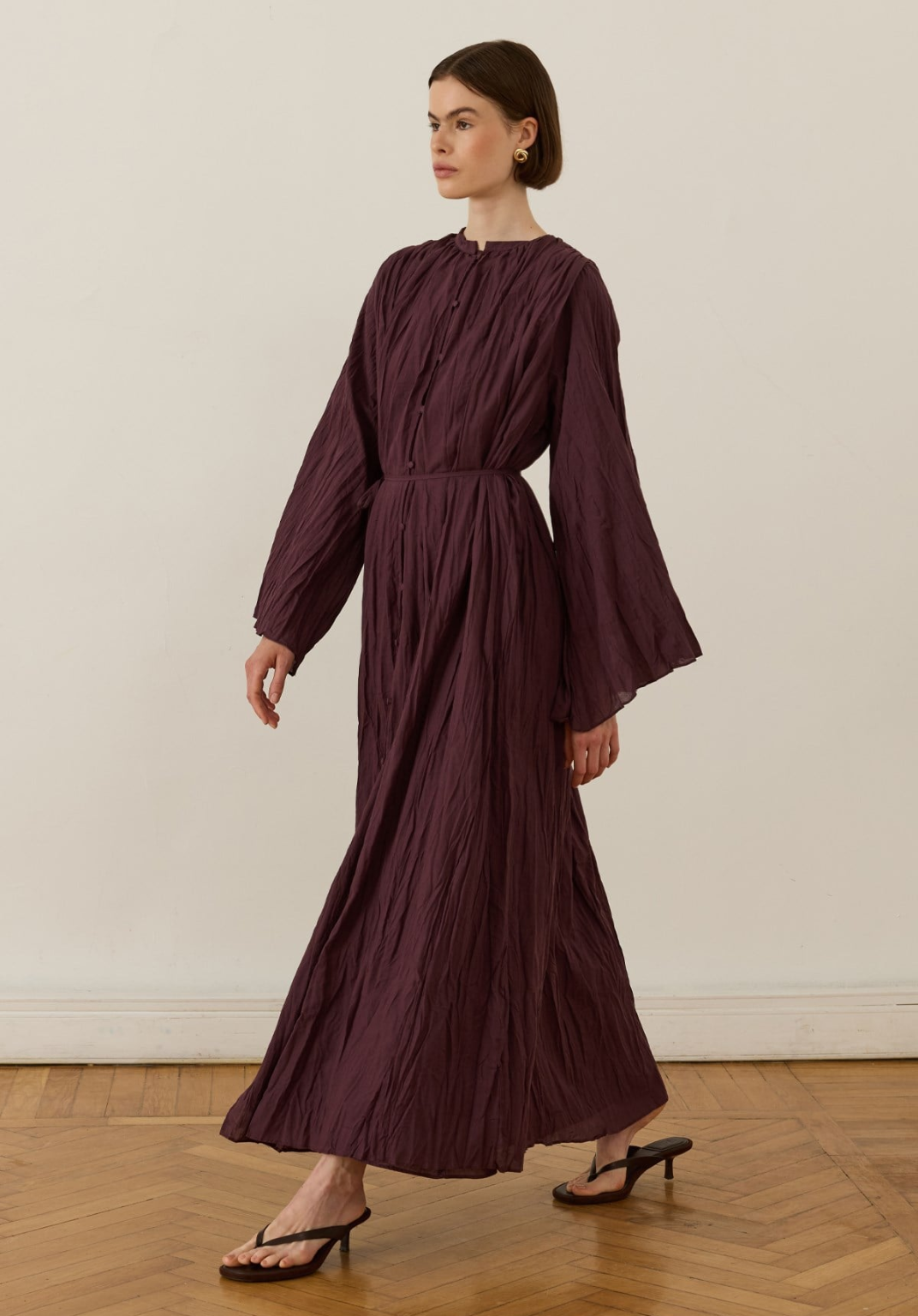 Nima Crush Voile Dress Plum