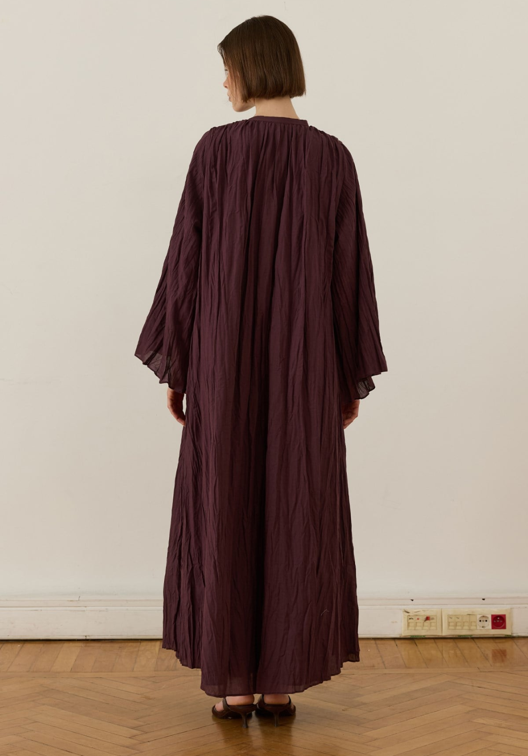 Nima Crush Voile Dress Plum