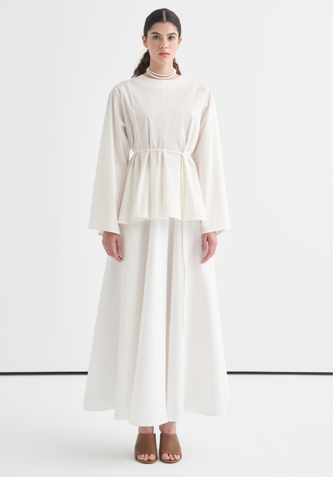 Maira Ruffled Poplin Blouse White