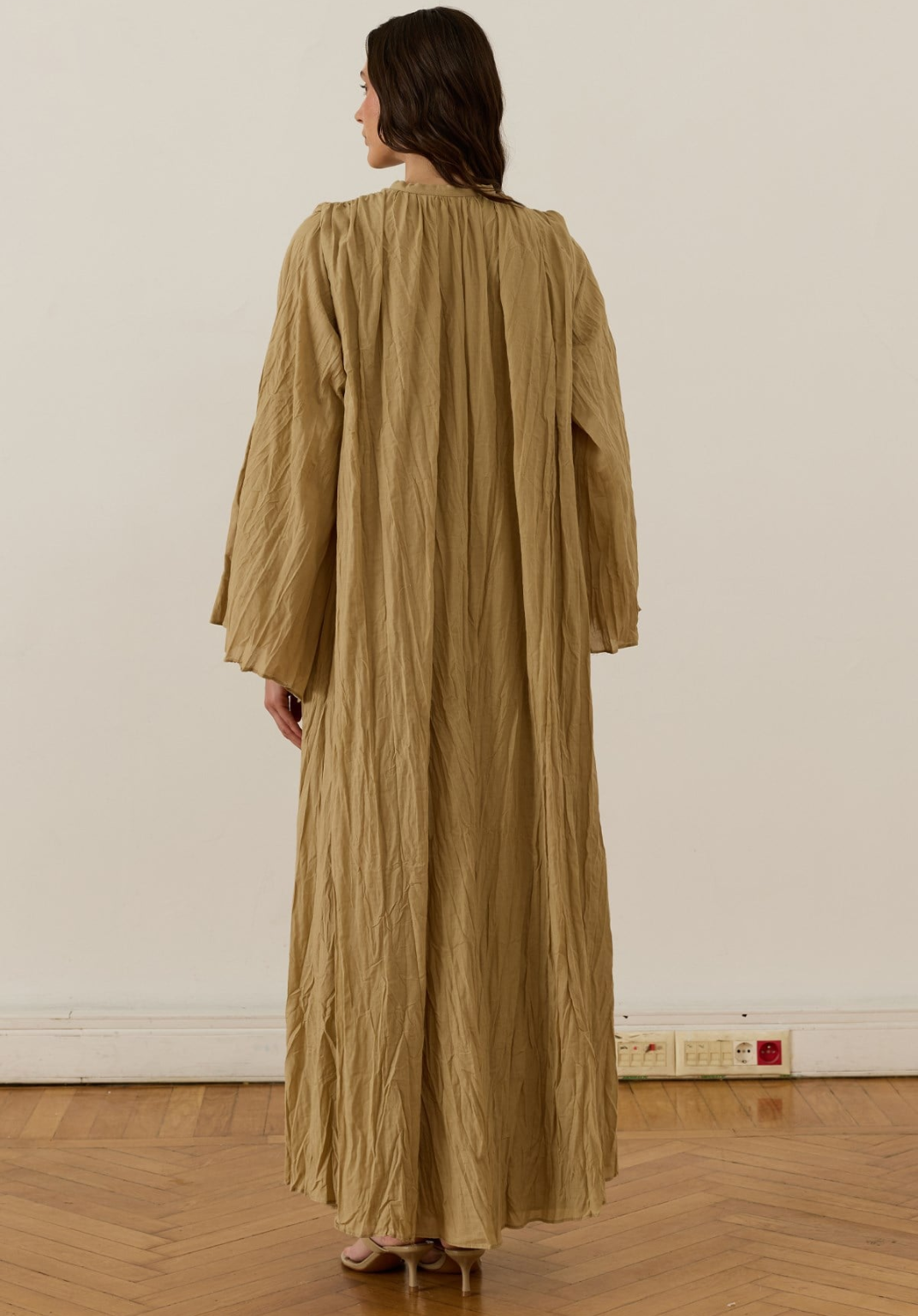 Nima Crush Voile Dress Green