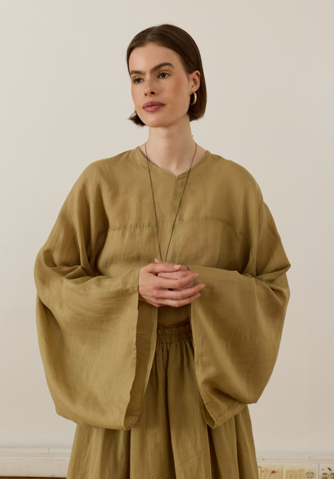 Lila Rami Skirt Co-Ord Olive Green