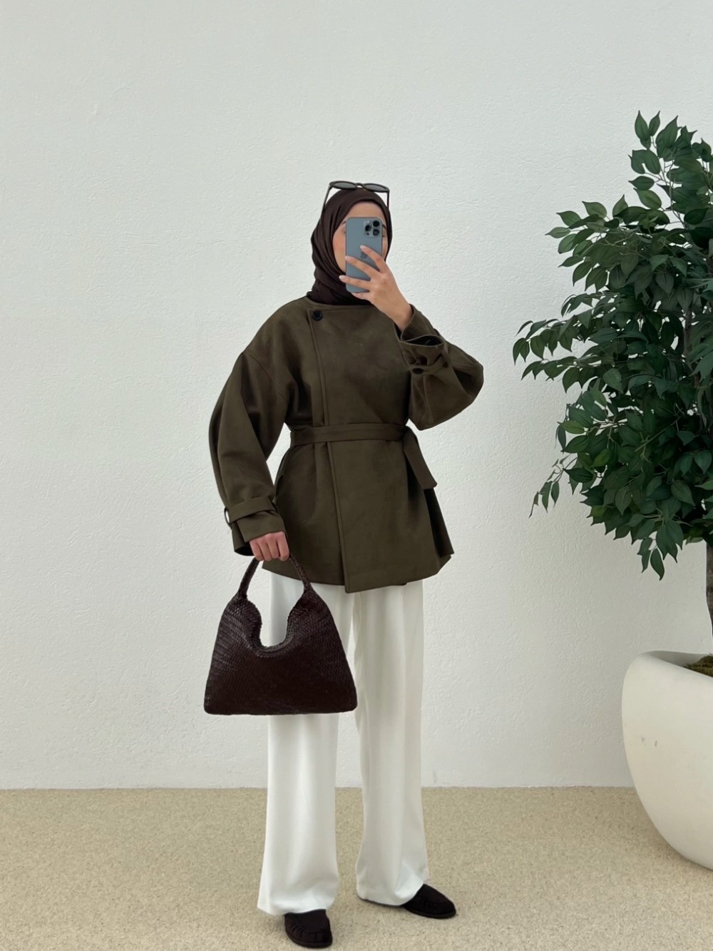 Marni Suede Jacket Khaki