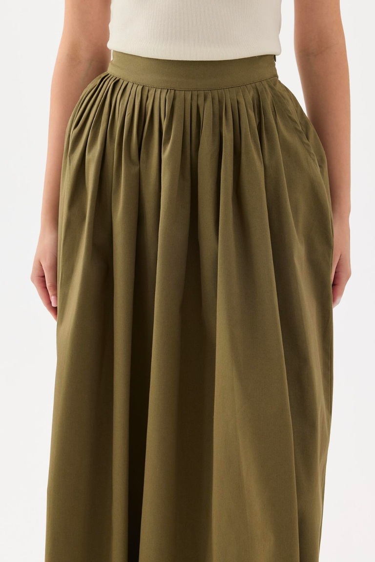 Khaki Fever Pleated Skirt