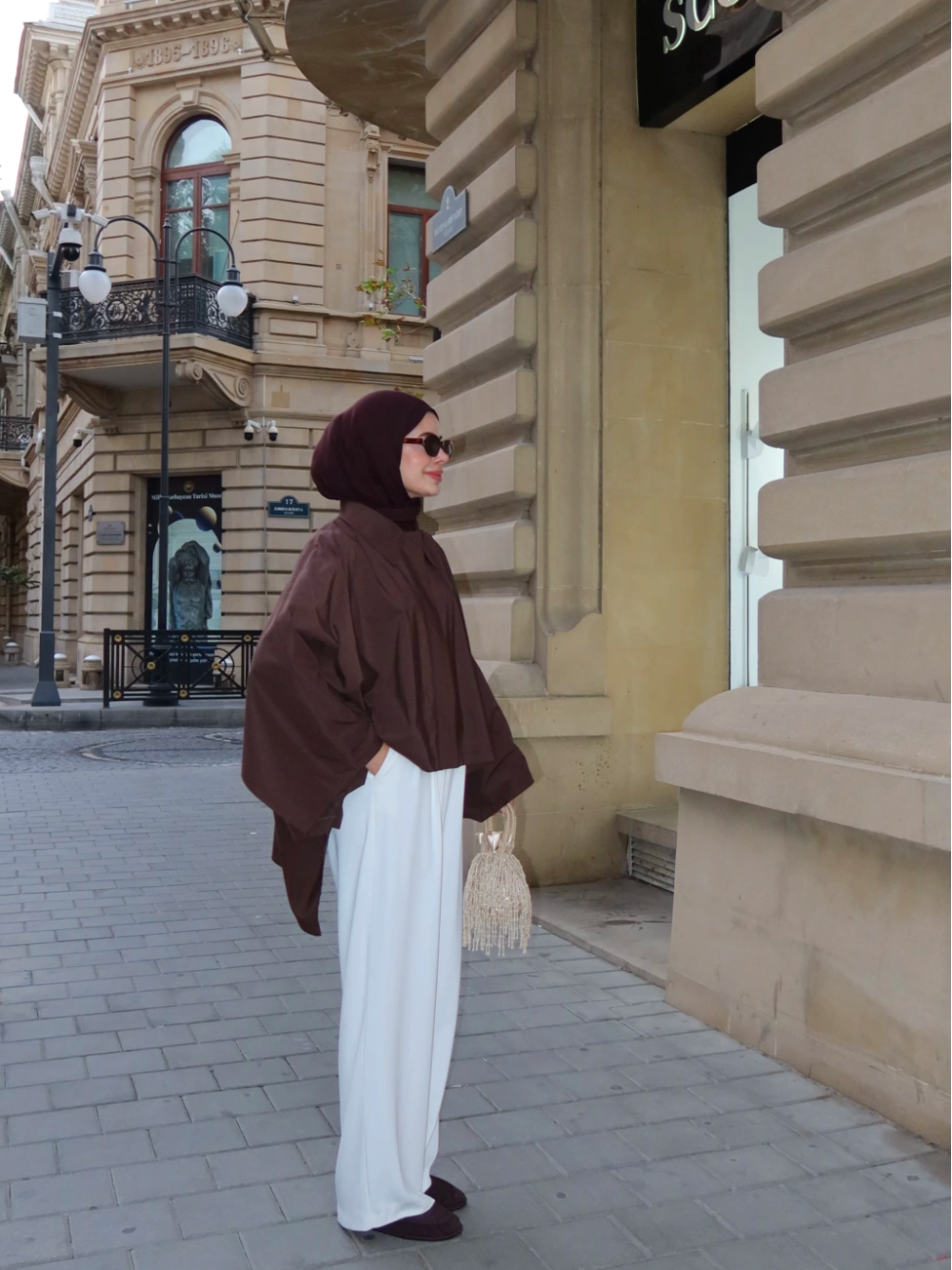 Cape Trench Coat Brown