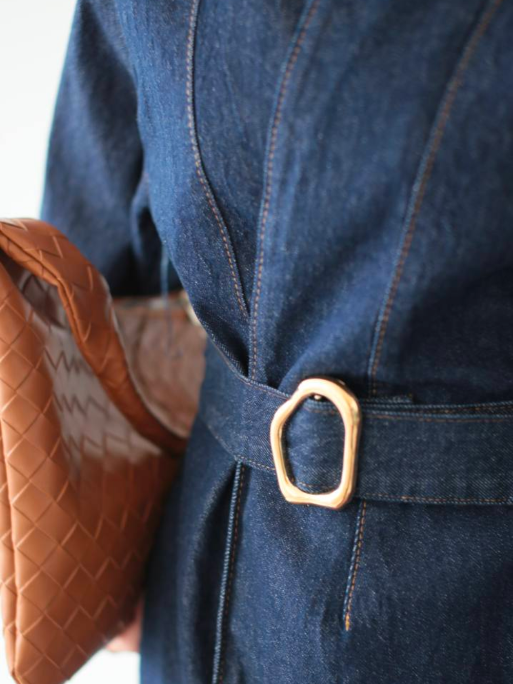 Denim belted Kimono