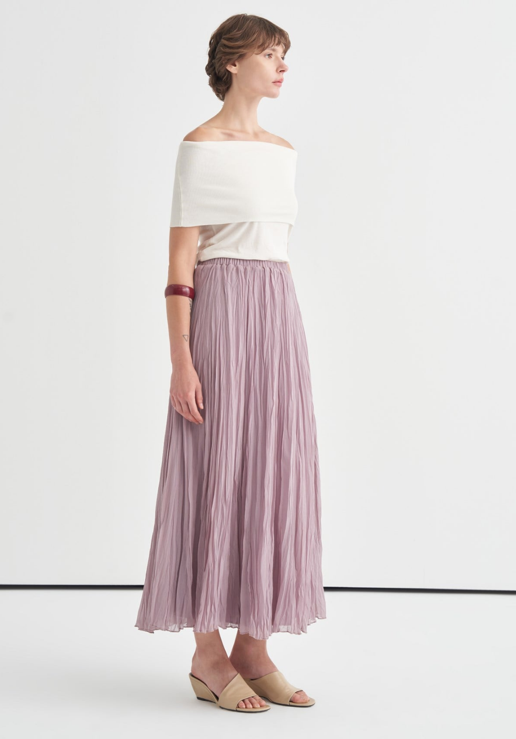Elsa Chiffon Crush Skirt Lilac