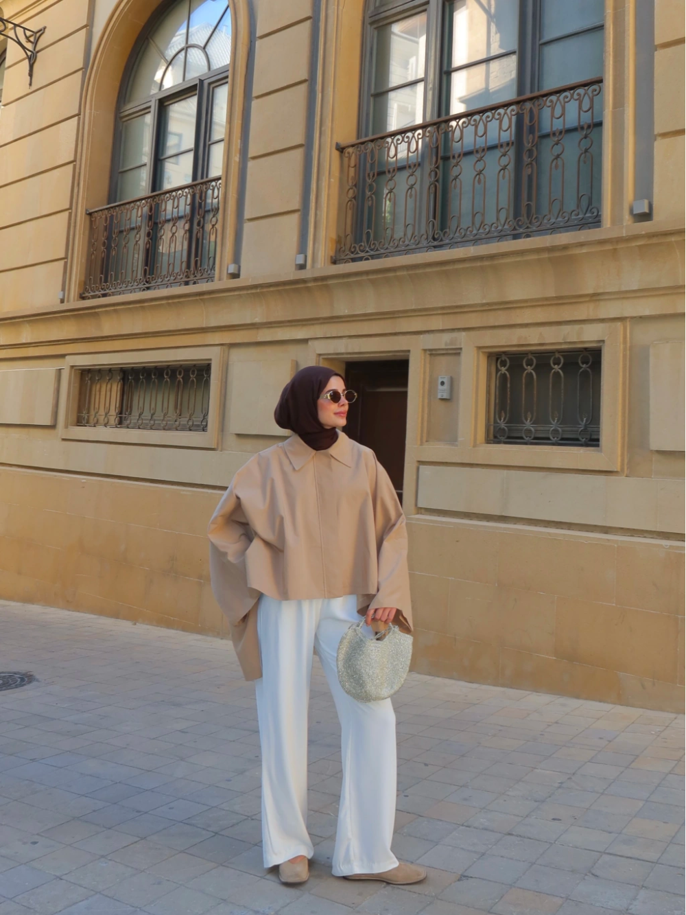 Cape Trench Coat Beige