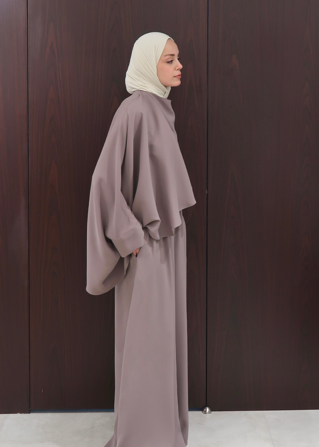 Joud Shawl-Detail Co-Ord Mink