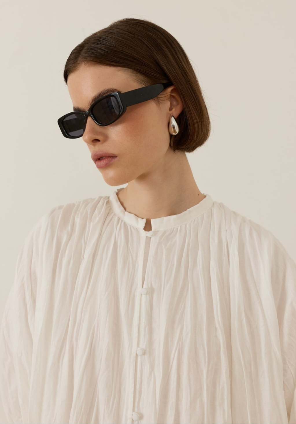 Nima Crush Voile Dress White