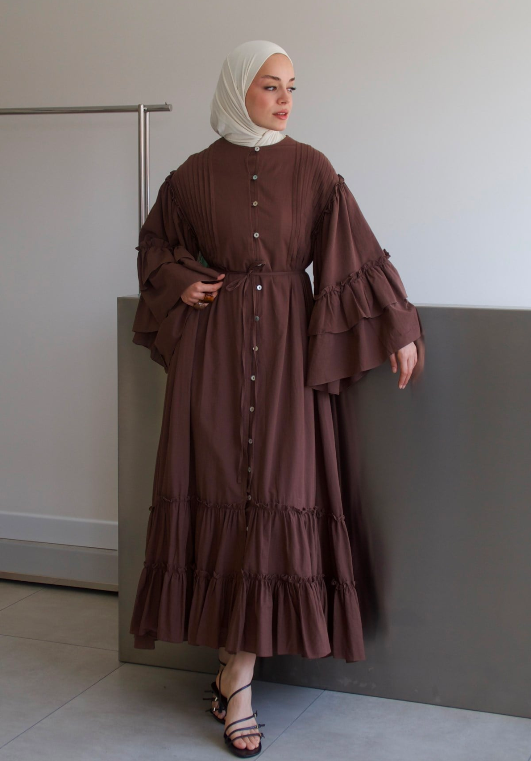 Salema Voile Dress Brown