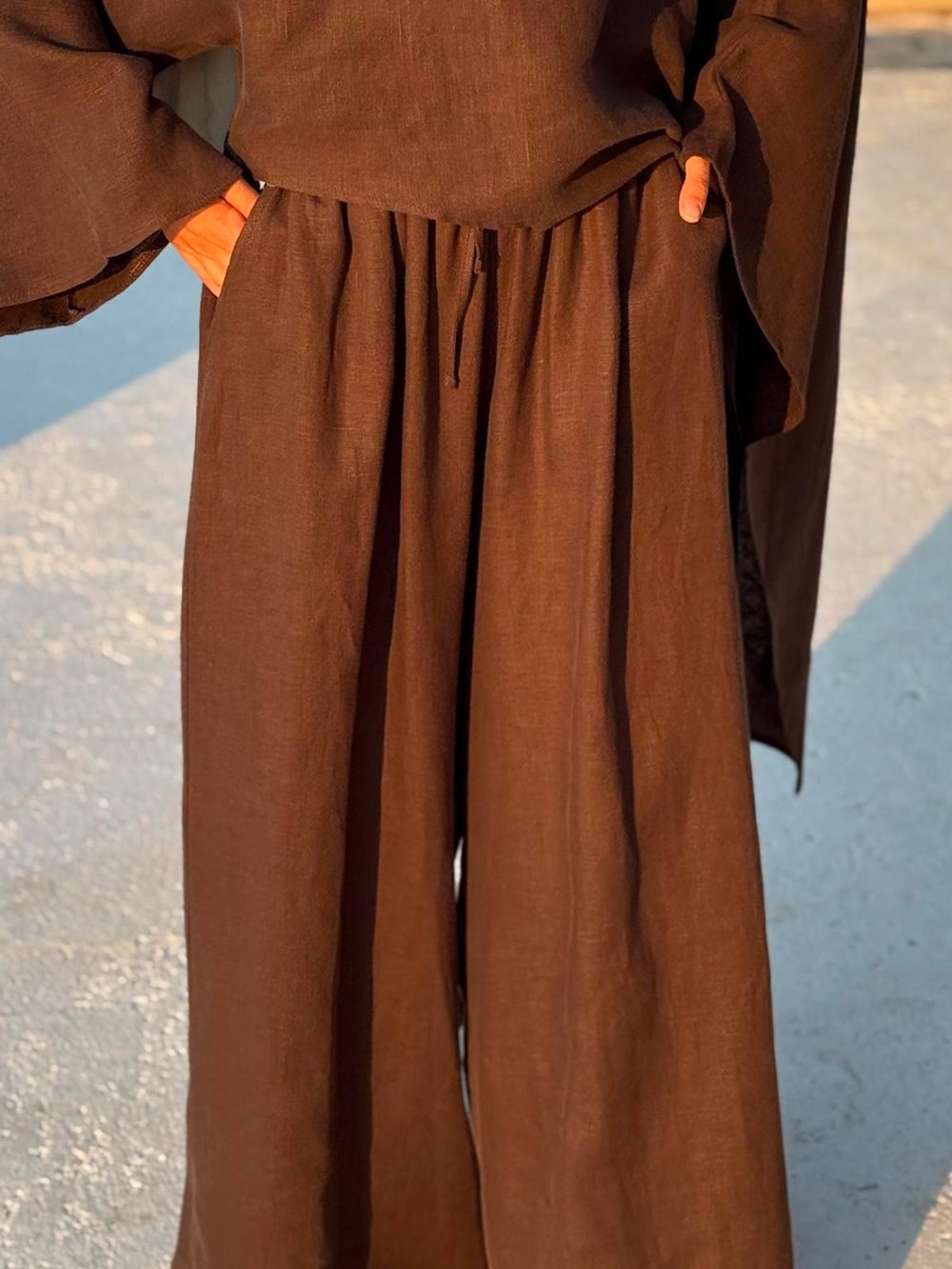 Linen Brown Trousers