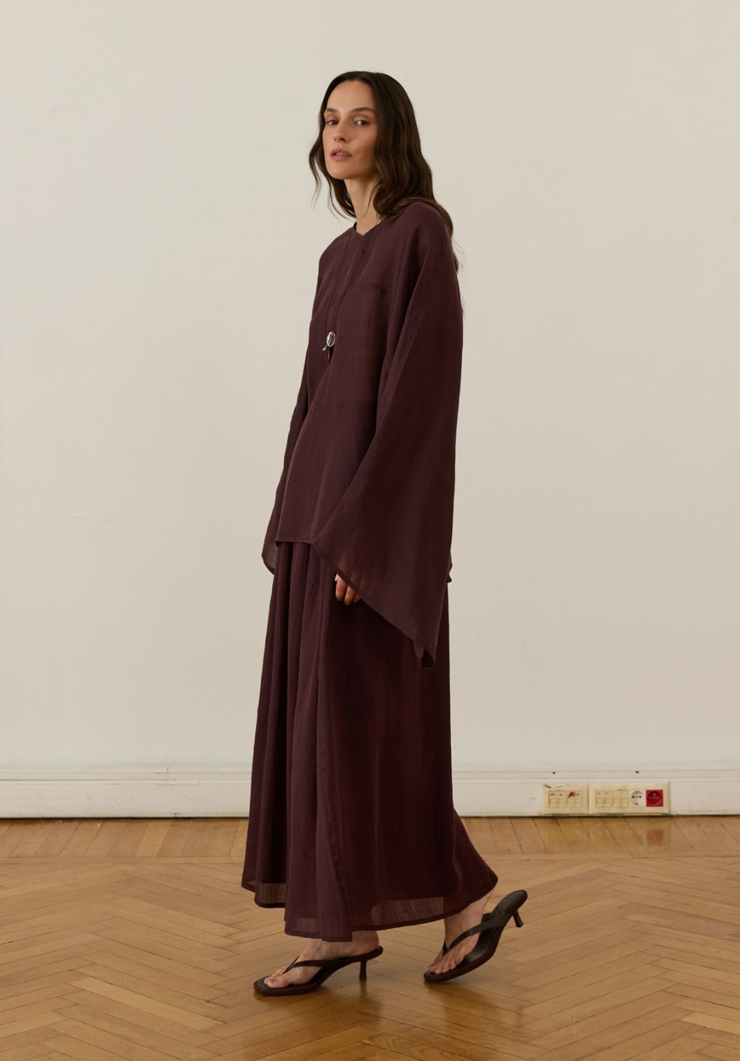 Lila Rami Skirt Co-Ord Deep Burgundy