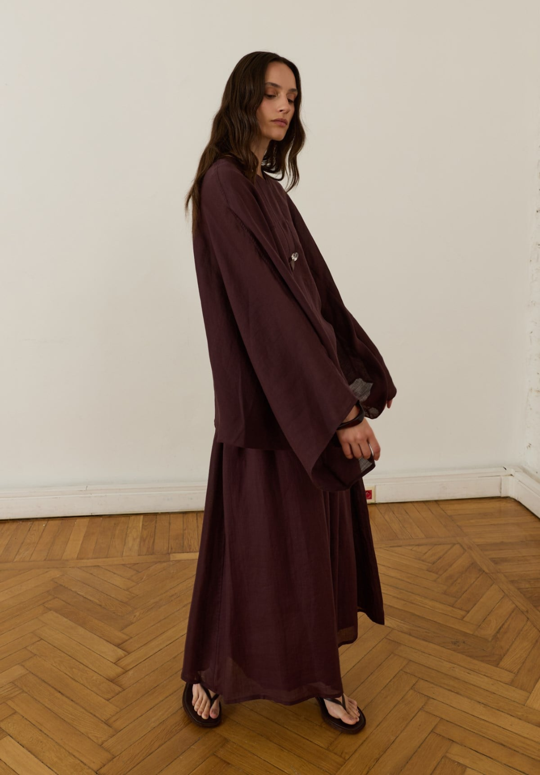 Lila Rami Skirt Co-Ord Deep Burgundy