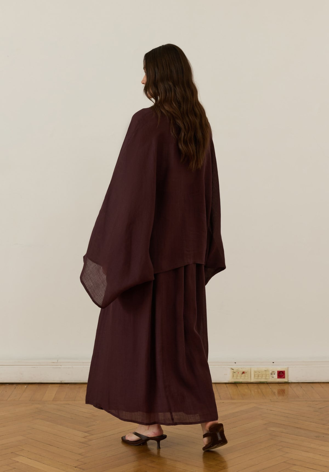 Lila Rami Skirt Co-Ord Deep Burgundy
