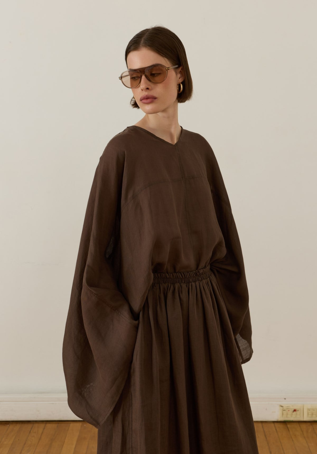 Lila Rami Skirt Co-Ord Brown