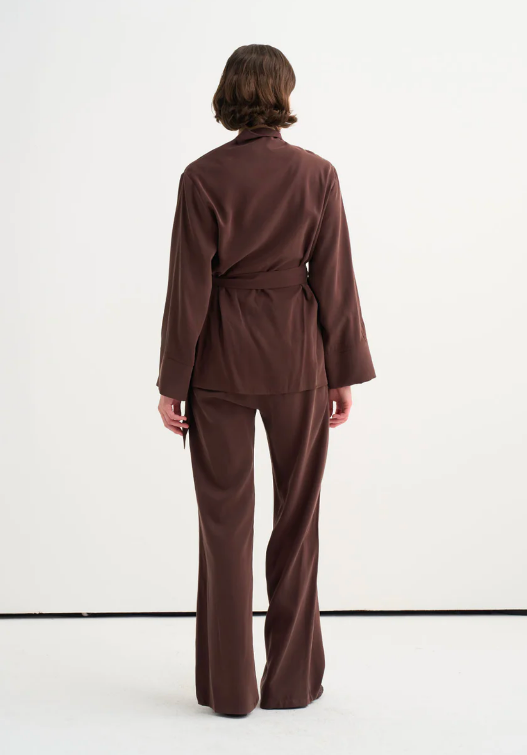 Tima Draped Wrap Blouse Brown