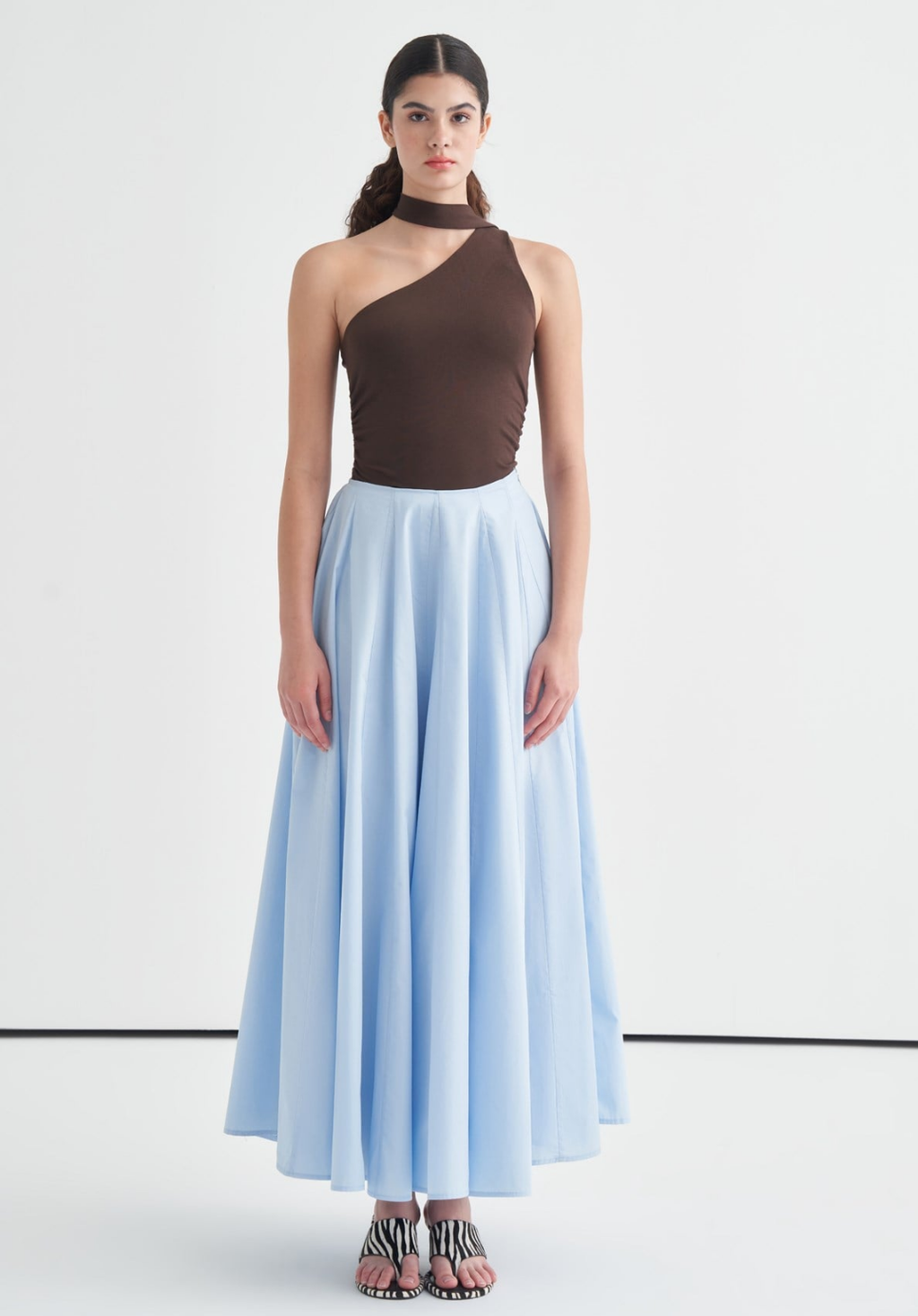 Lulu Skirt with Stitching Detail Blue