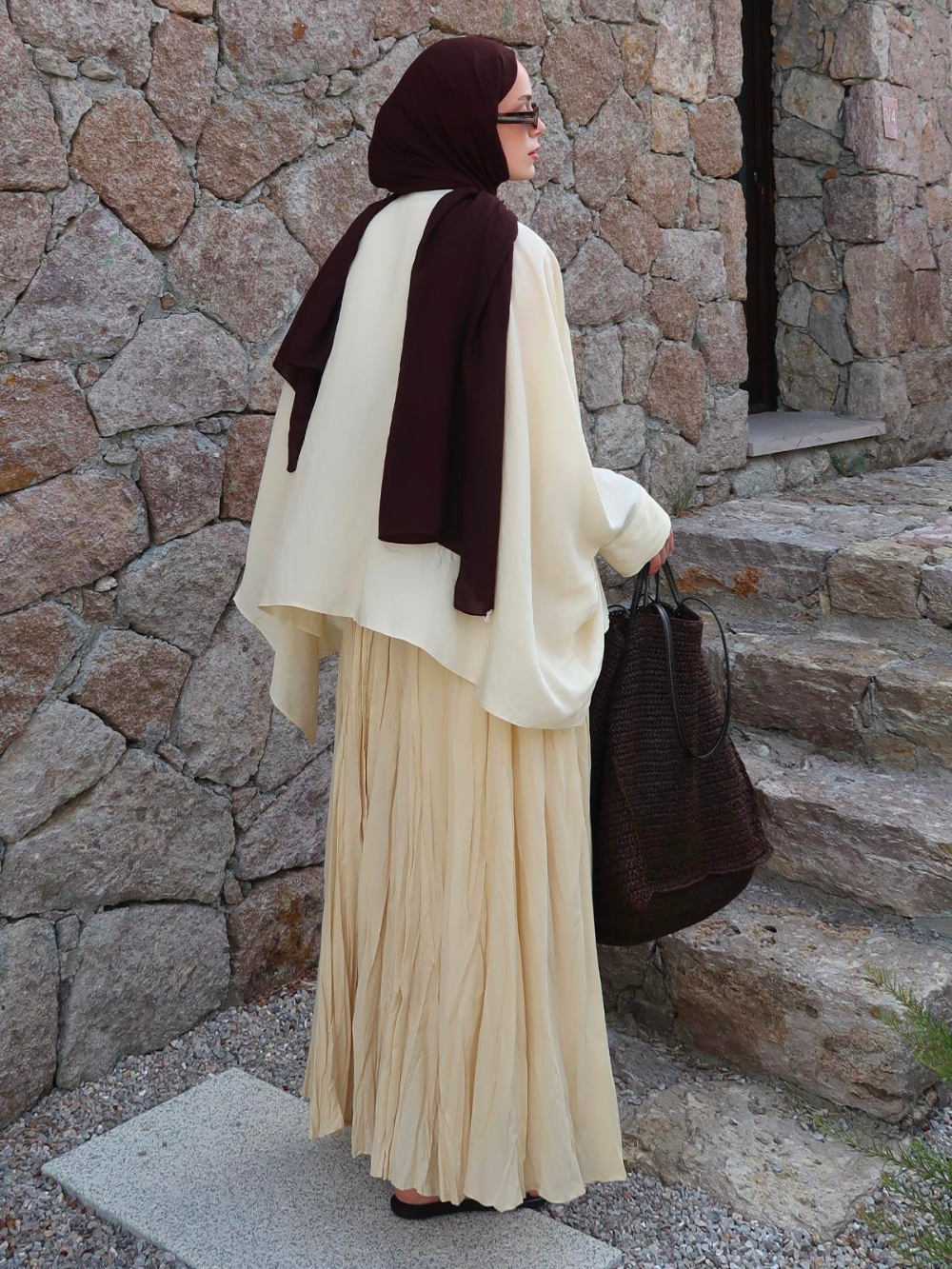 Defna Crush Pleated Skirt Yellow