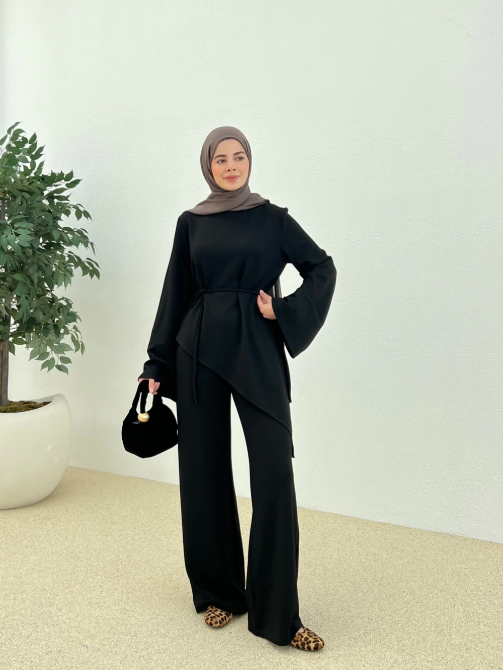 Asymmetric Modal Co-Ord Black
