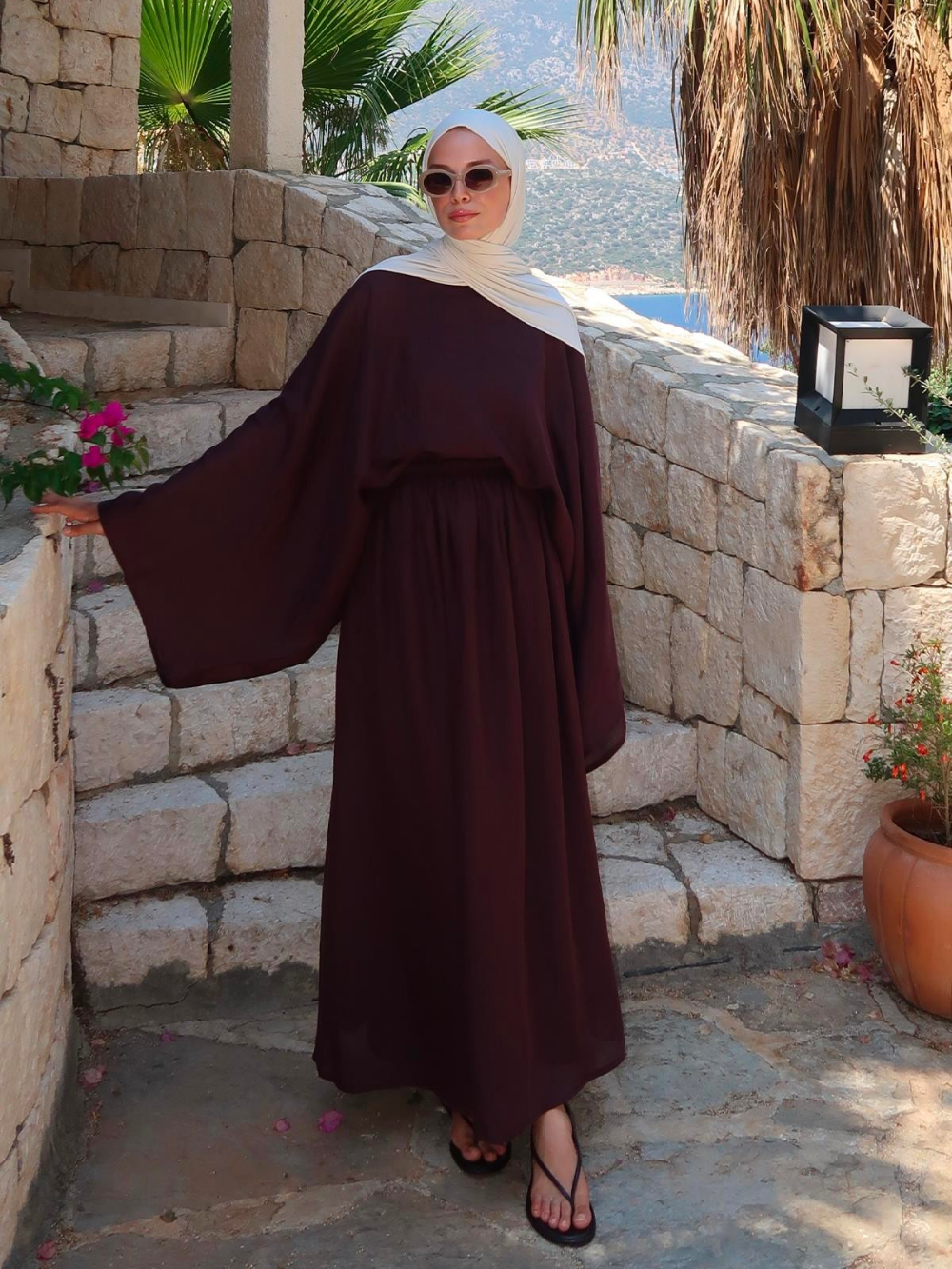 Lila Rami Skirt Co-Ord Deep Burgundy