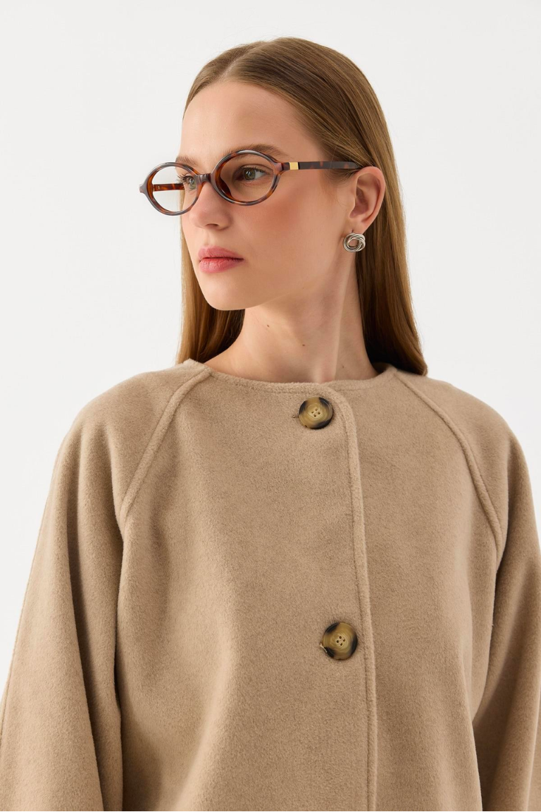 Wool Blend Skirt Co-ord – Beige