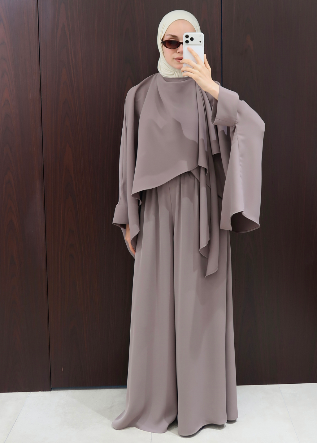 Joud Shawl-Detail Co-Ord Mink