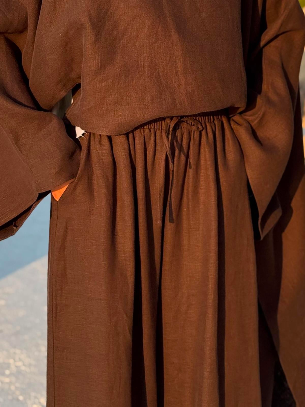 Linen Brown Trousers