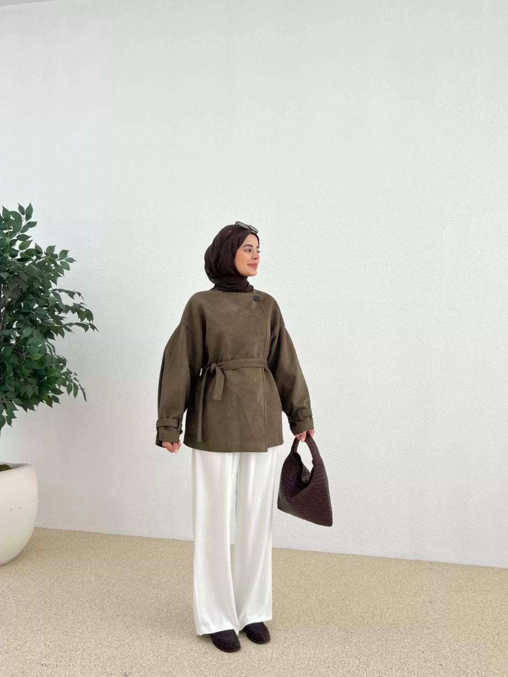 Marni Suede Jacket Khaki