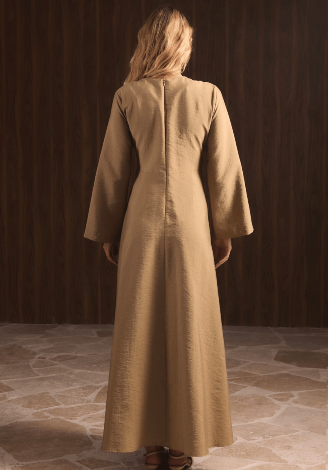 Zoya Brooch Maxi Dress Olive