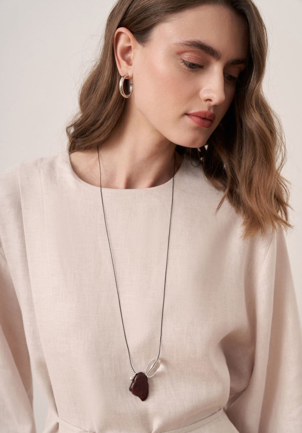 Aliza Belted Linen Blouse - Stone