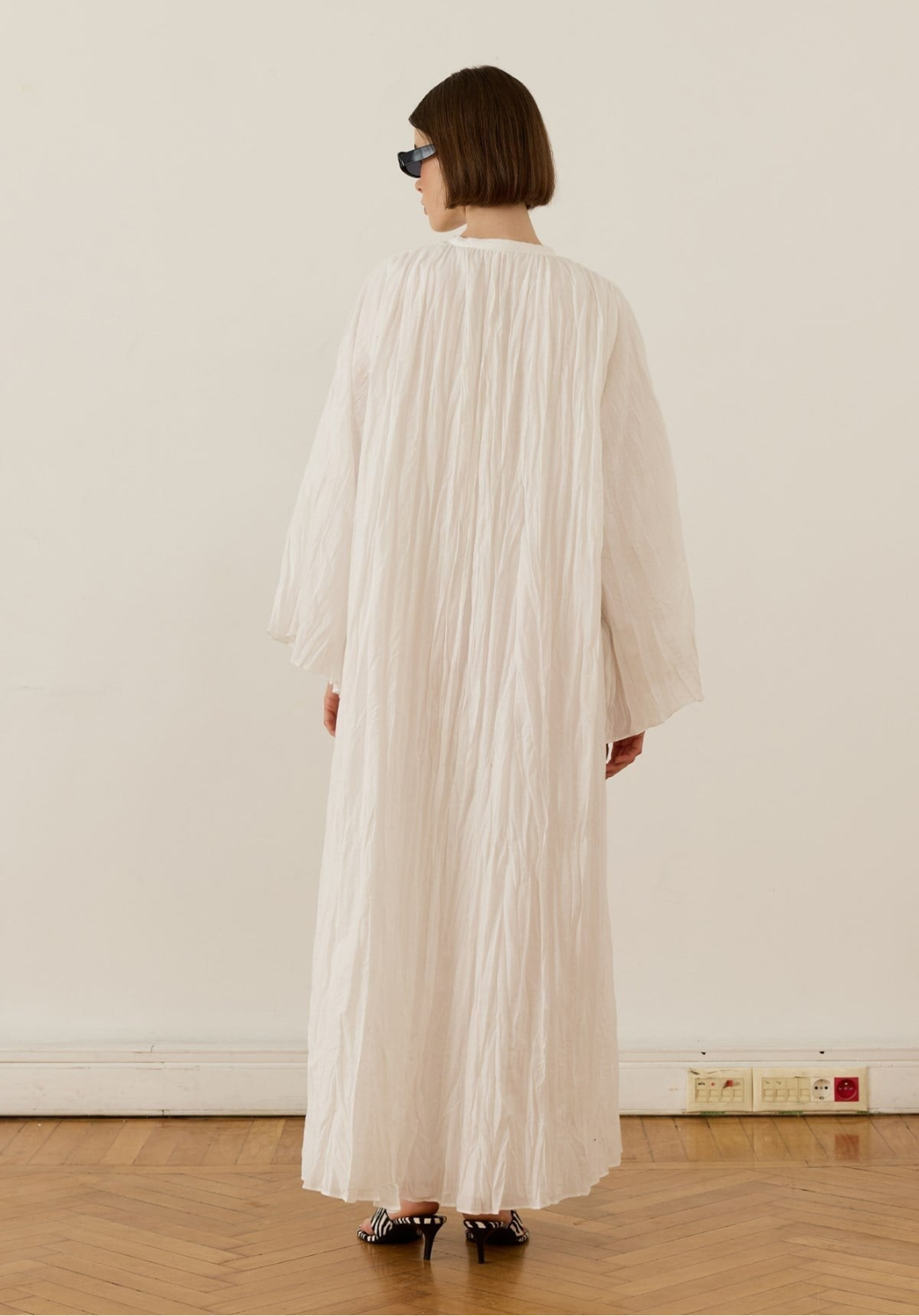 Nima Crush Voile Dress White