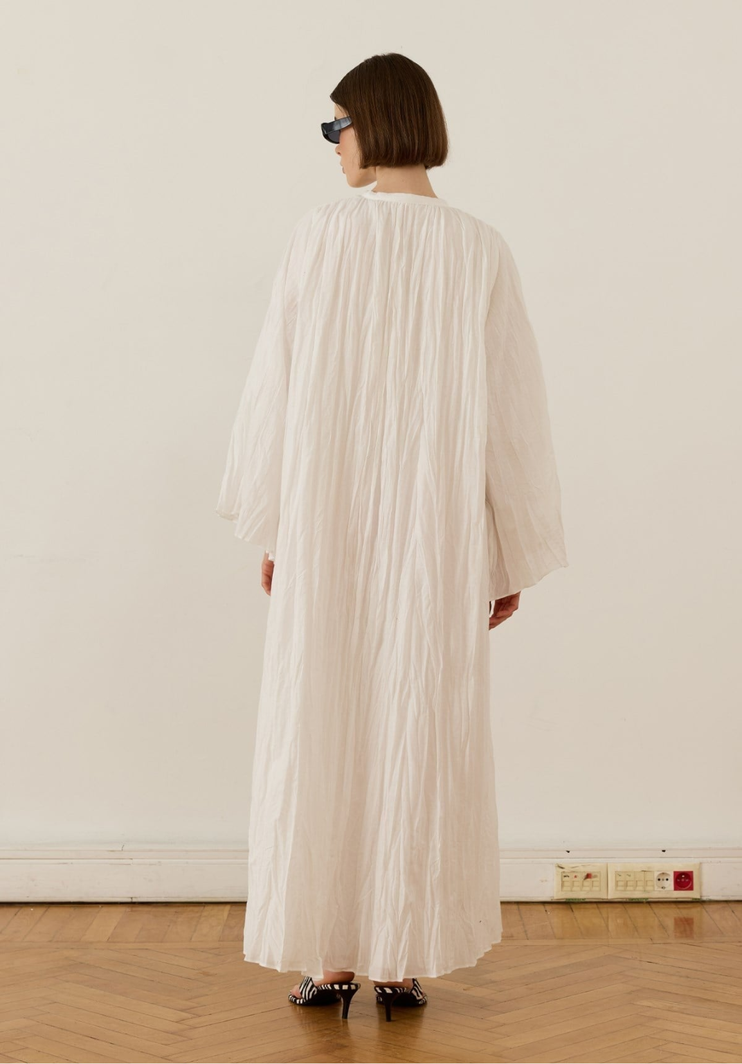 Nima Crush Voile Dress White