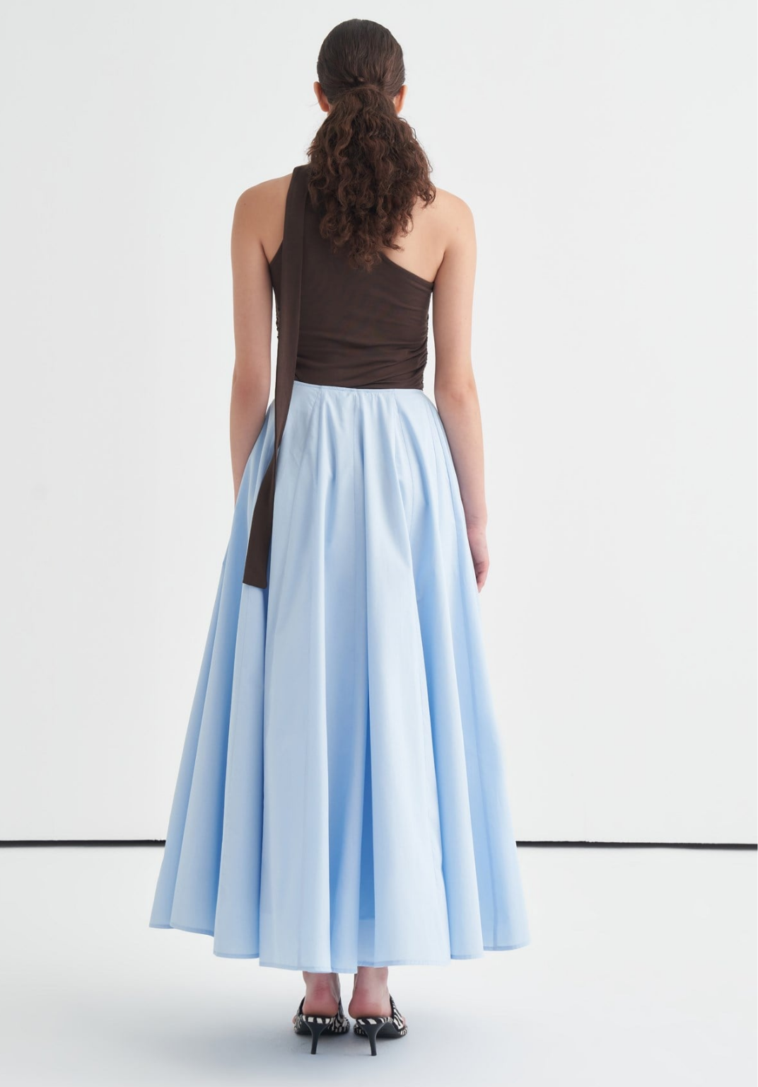 Lulu Skirt with Stitching Detail Blue