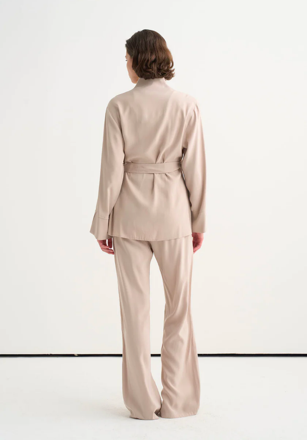 Tima Draped Wrap Blouse Beige