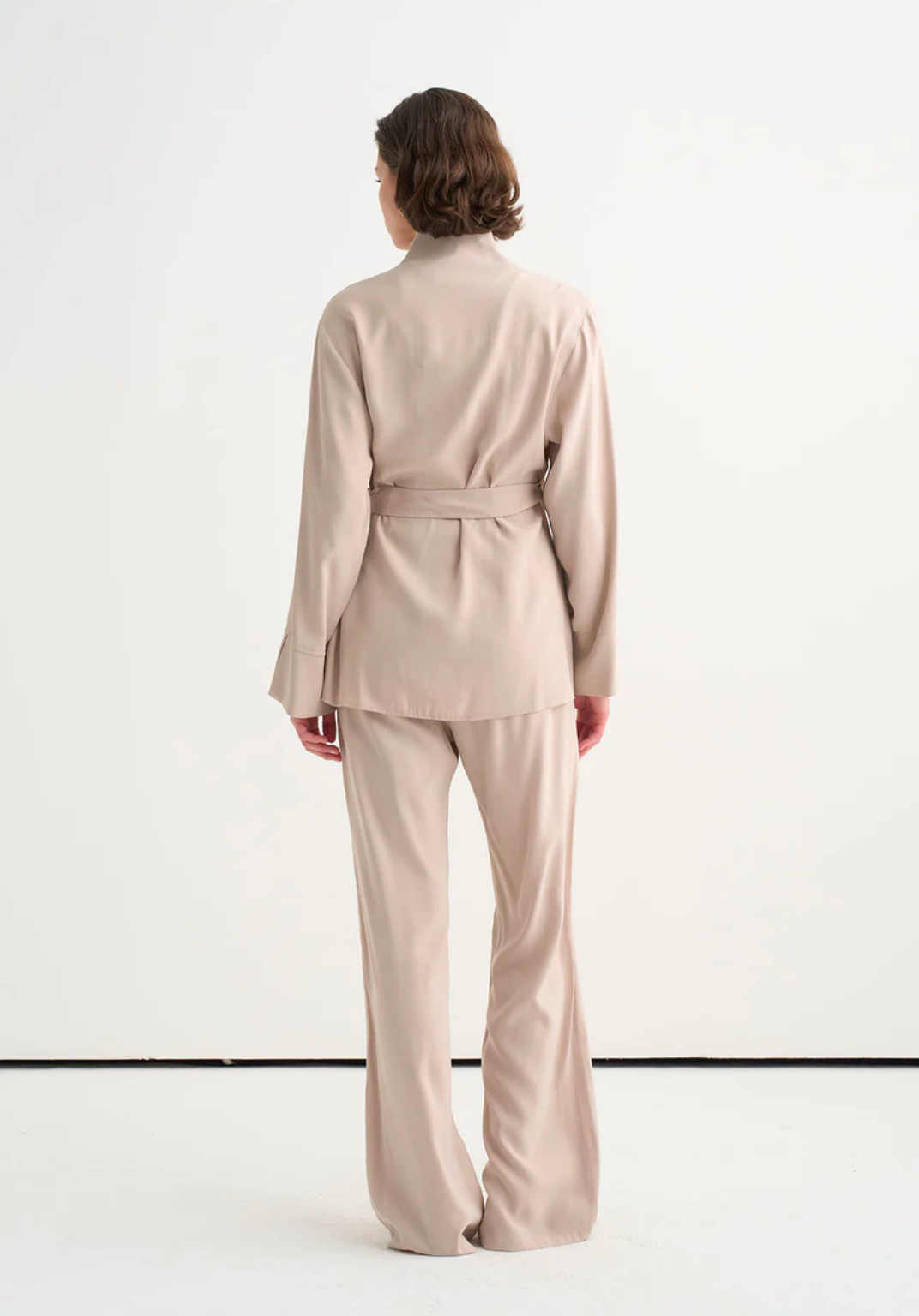 Tima Draped Wrap Blouse Beige