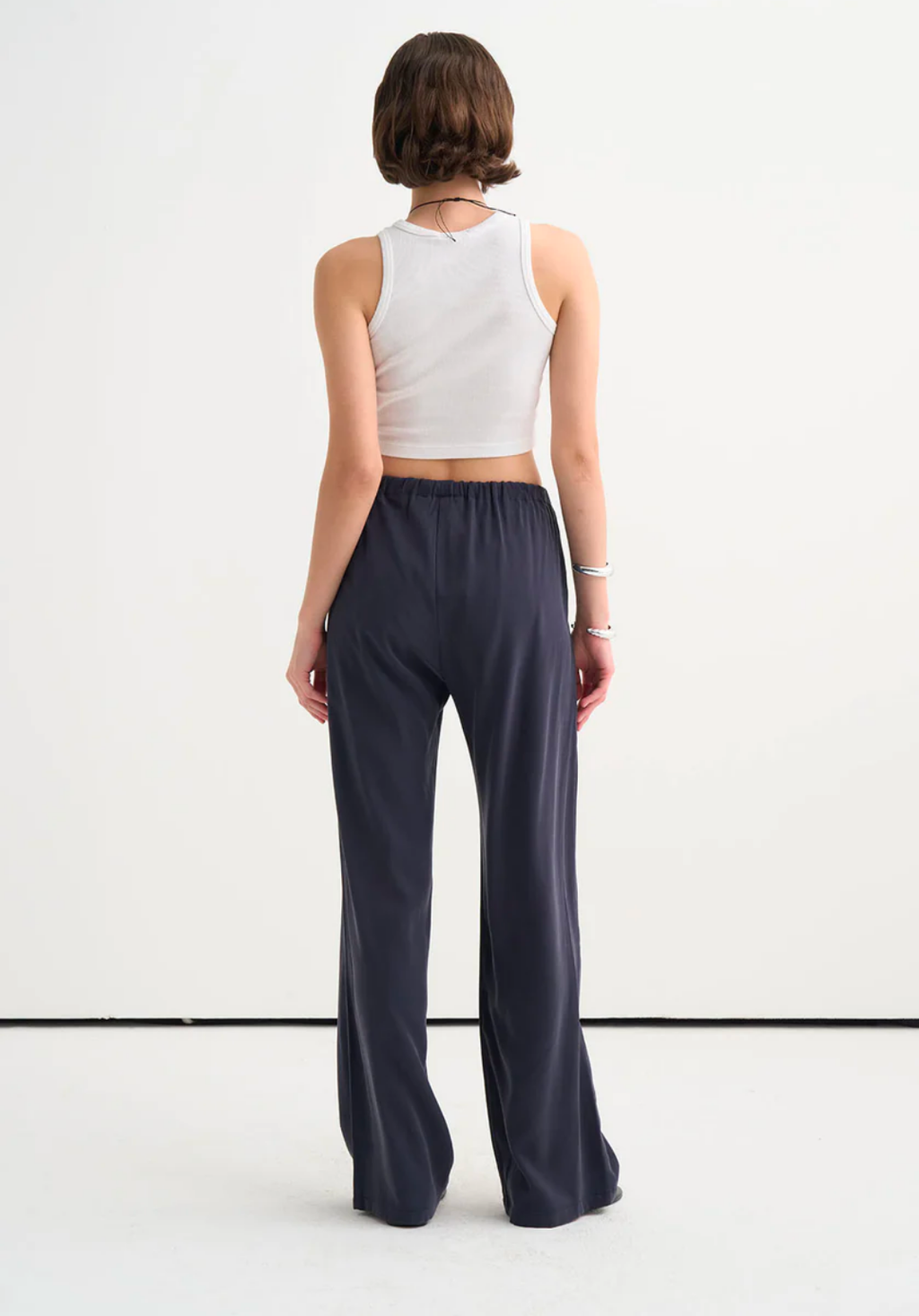 Tima Wide Leg Trousers Navy Blue