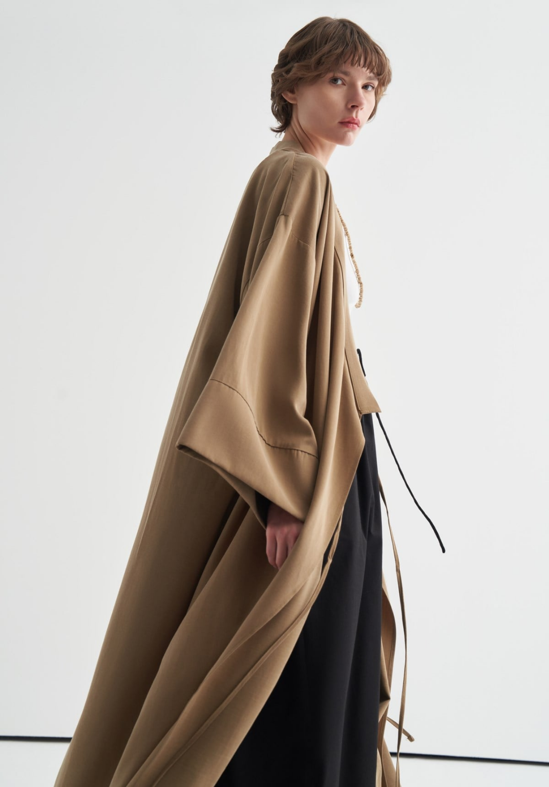 Carla Tie Detail Kimono Khaki