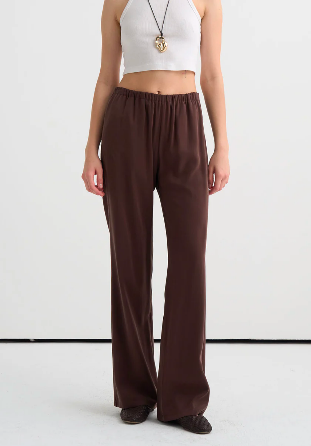 Tima Wide Leg Trousers Brown