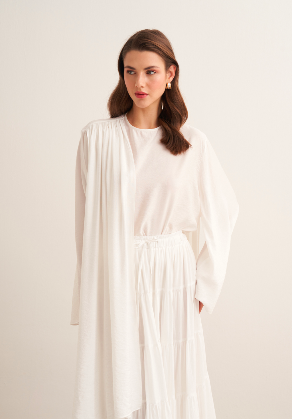 Novi Shawl Detail Blouse White
