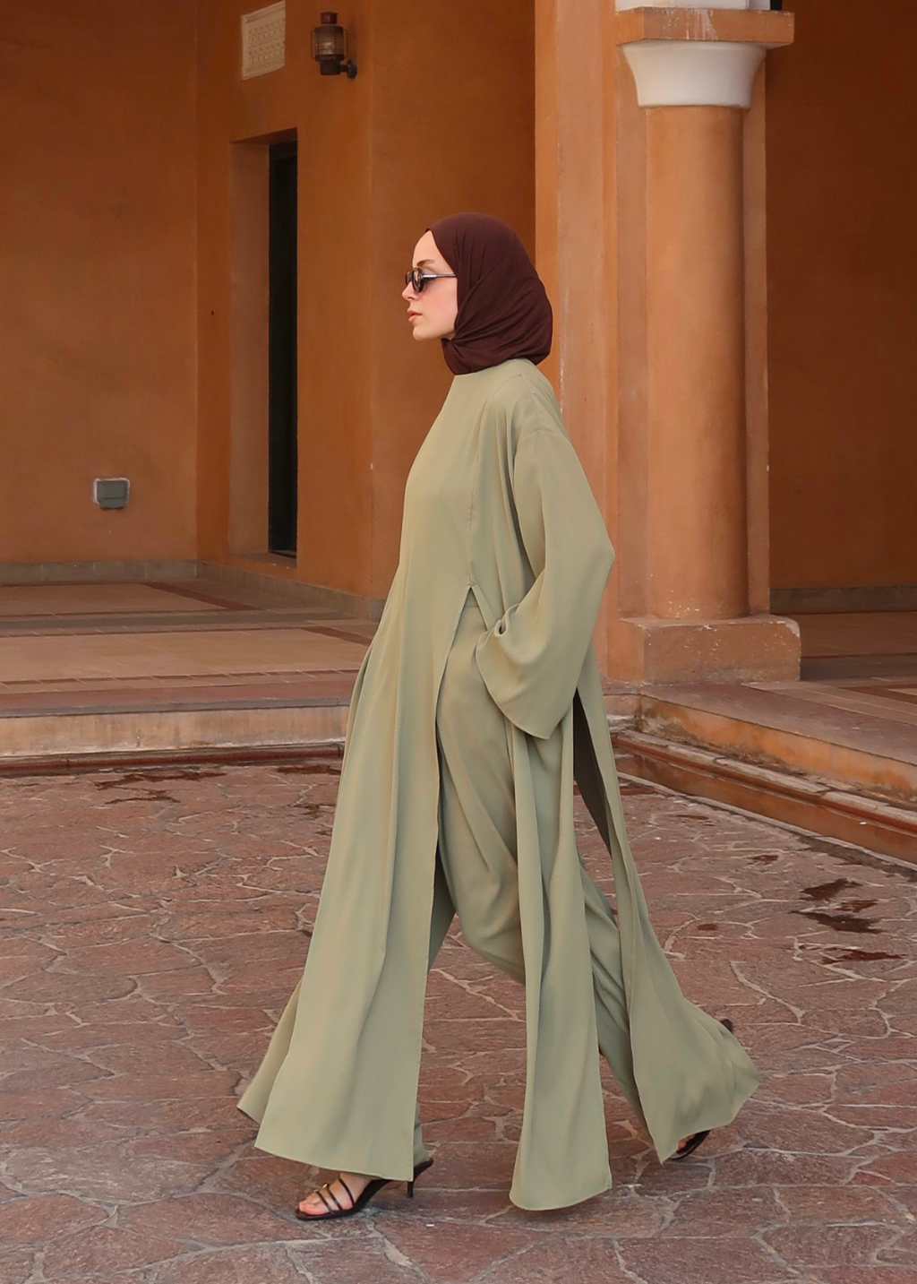 Sorayah Blouse with Slit Detail Olive