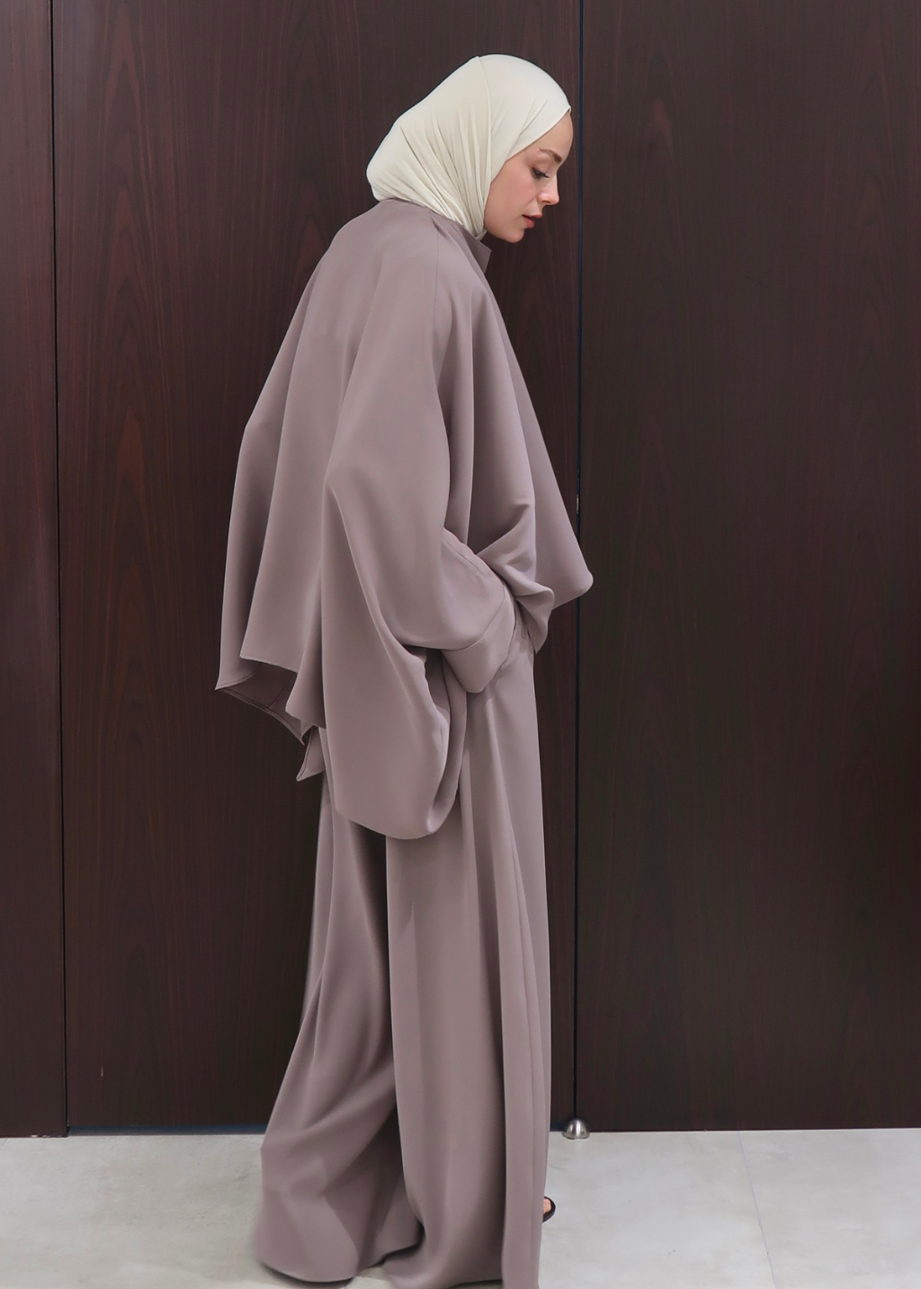 Joud Shawl-Detail Co-Ord Mink