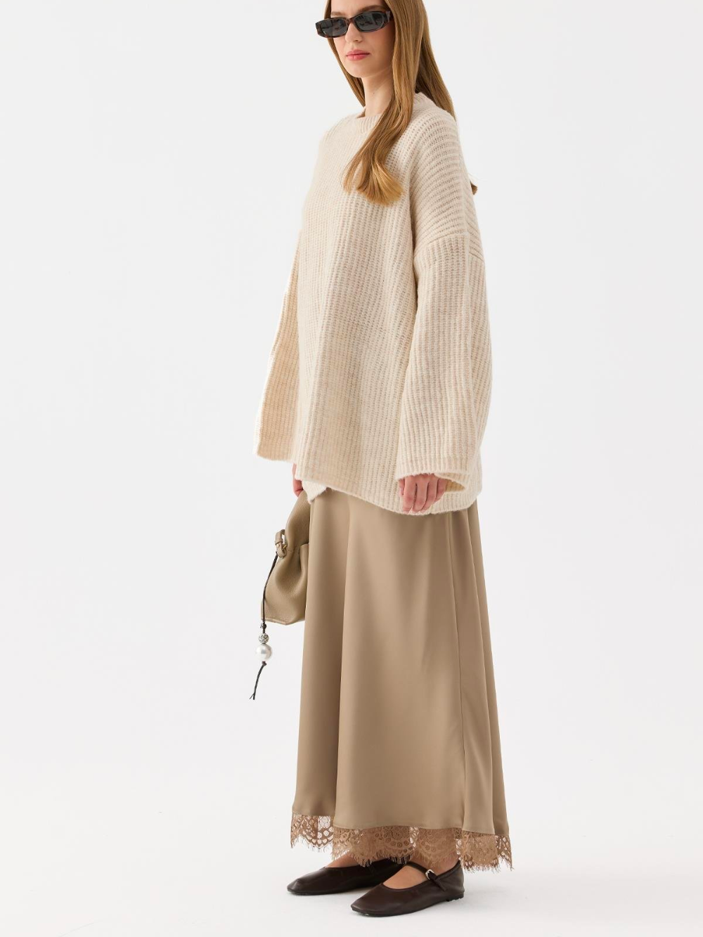 Amara Satin Skirt Mink