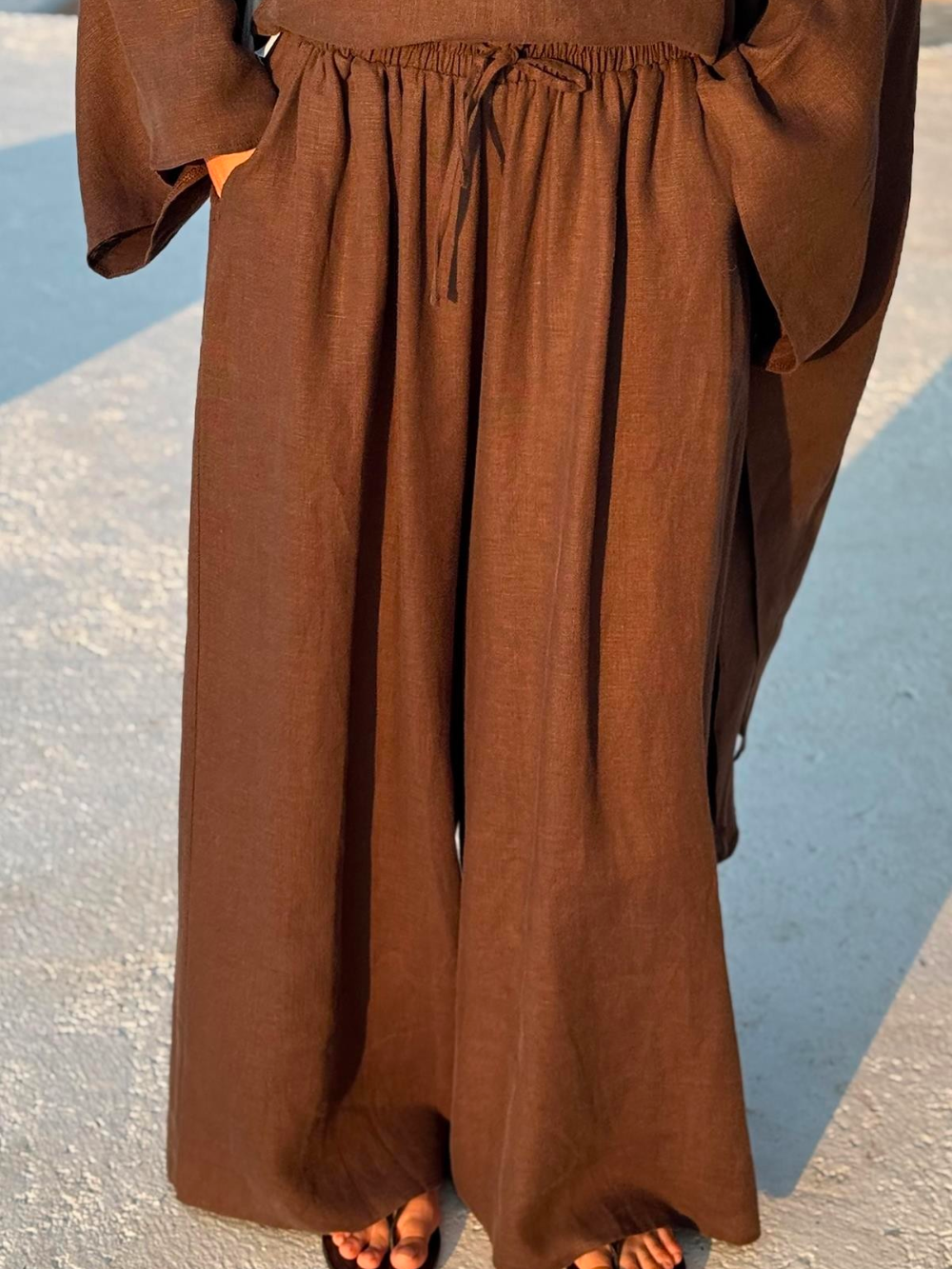 Linen Brown Trousers