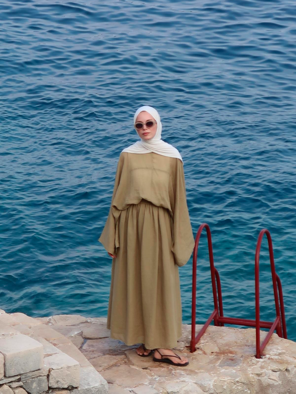 Lila Rami Skirt Co-Ord Olive Green