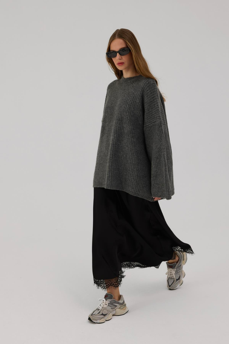 Amara Satin Skirt Black