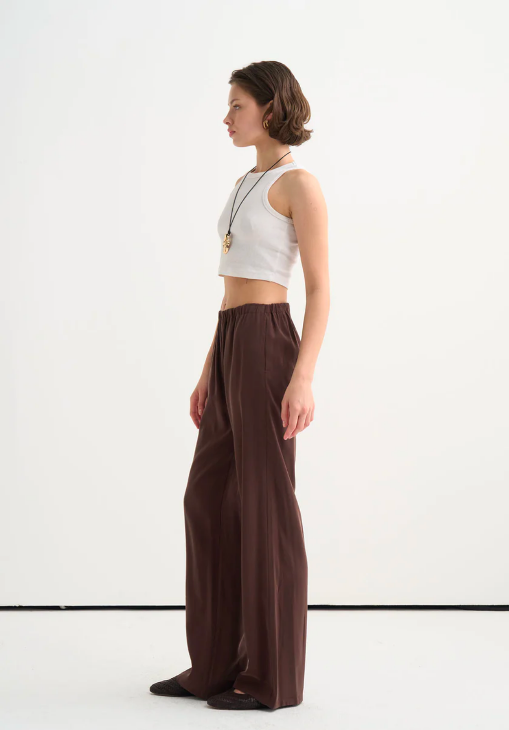 Tima Wide Leg Trousers Brown