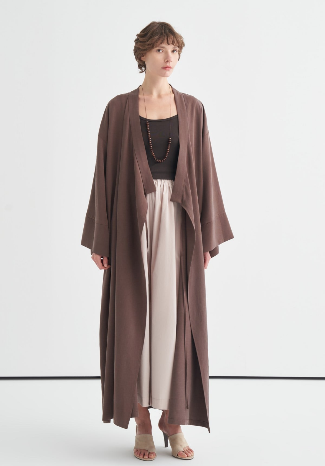 Carla Tie Detail Kimono Brown