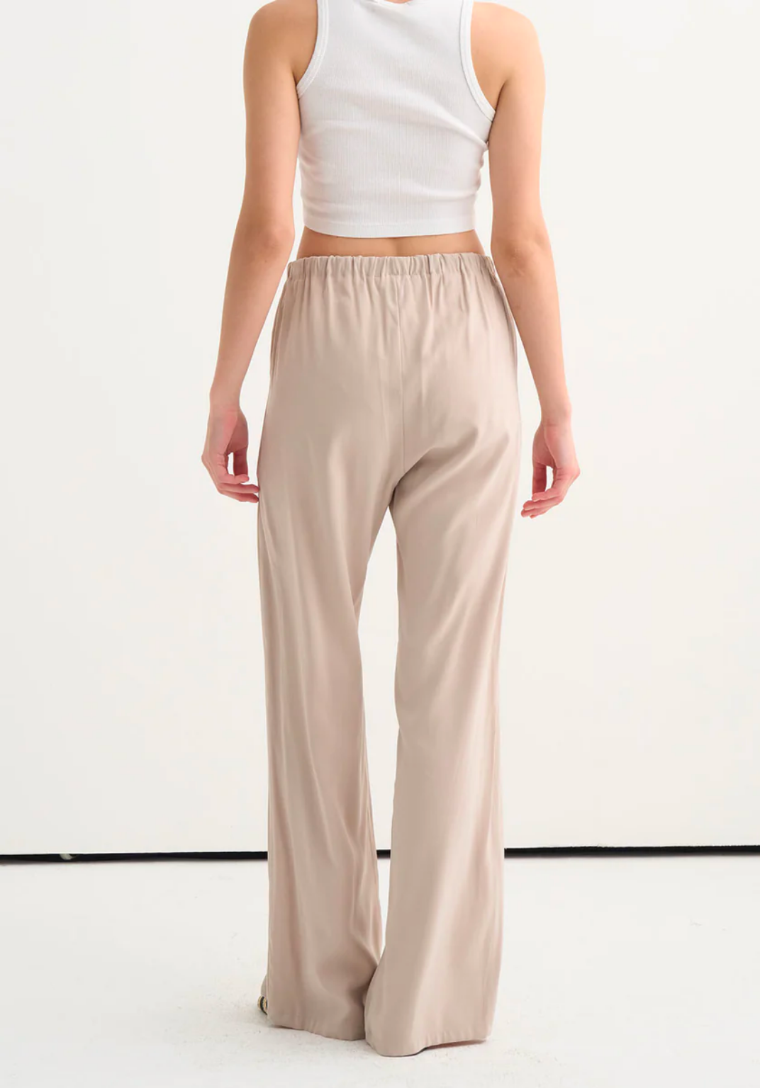 Tima Wide Leg Trousers Beige